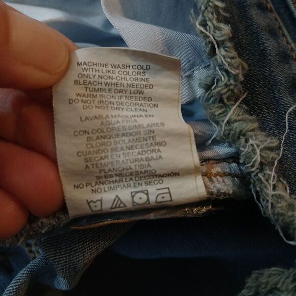 Bebe Wide Leg Frayed Stretch Jeans - Picture 5 of 11